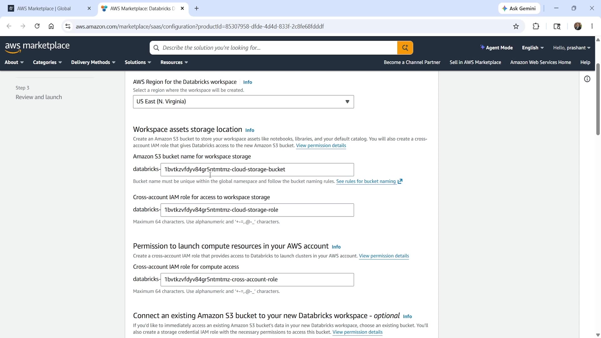 Classic workspace configuration fields