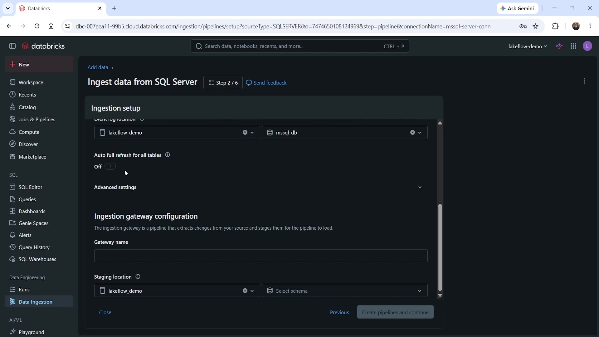 Gateway configuration fields