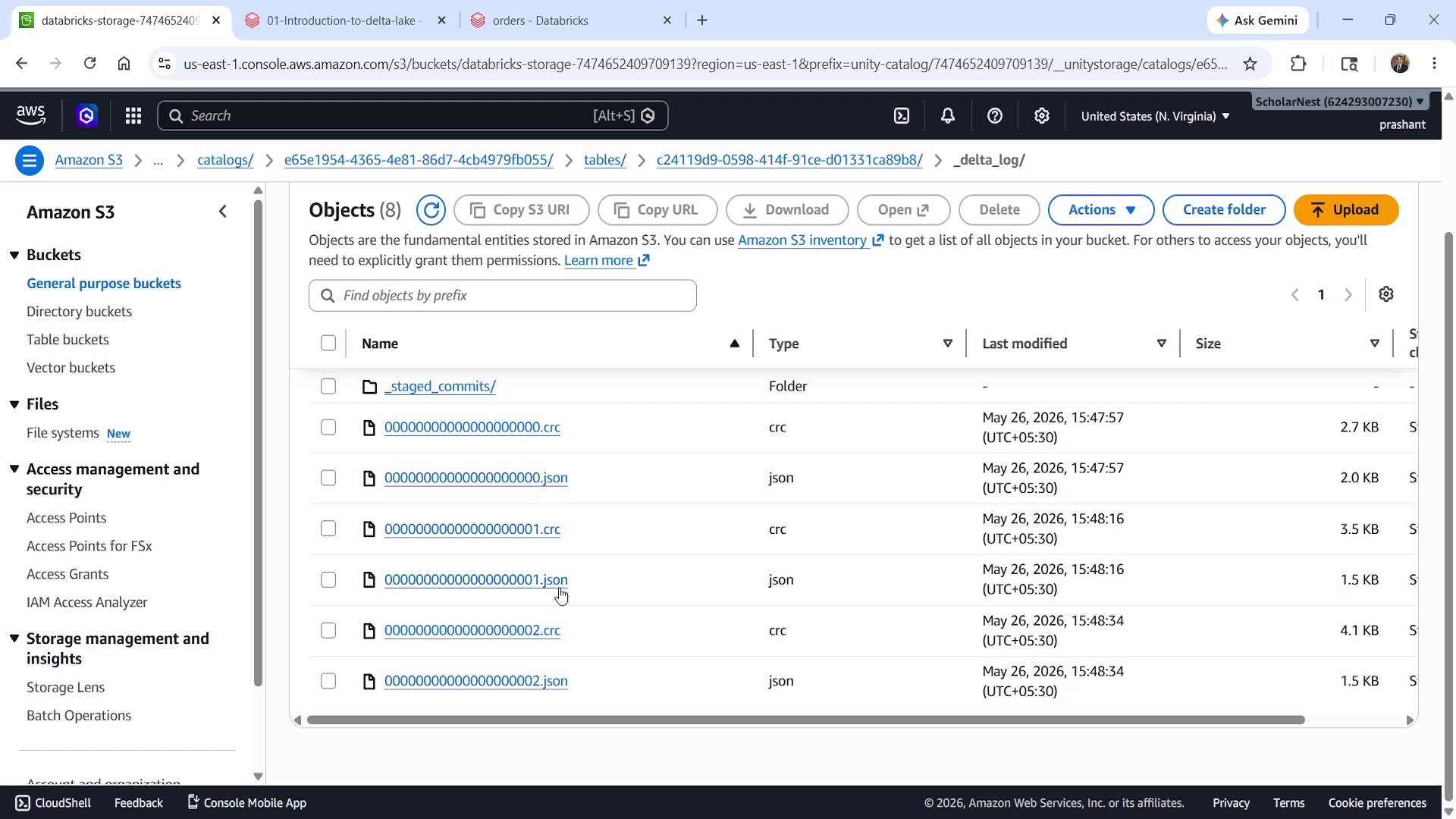 Actual _delta_log JSON files in S3