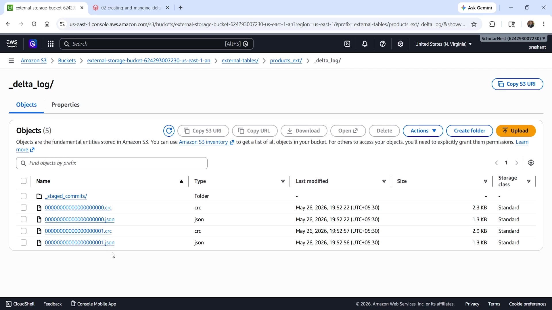 S3 bucket showing the data survives after DROP TABLE